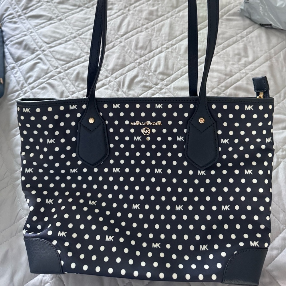 Michael Kors Navy Polka Dot Tote